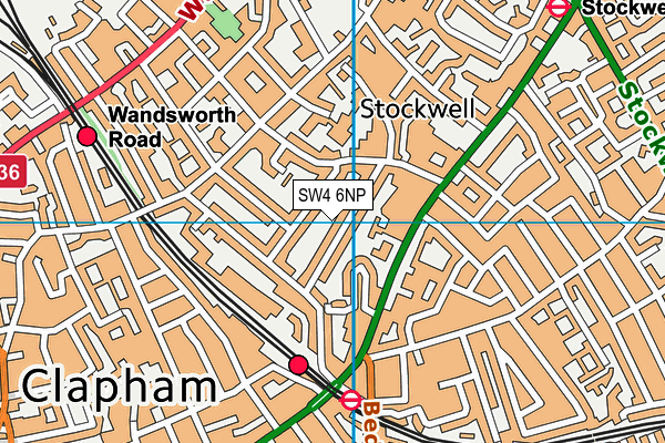 SW4 6NP map - OS VectorMap District (Ordnance Survey)