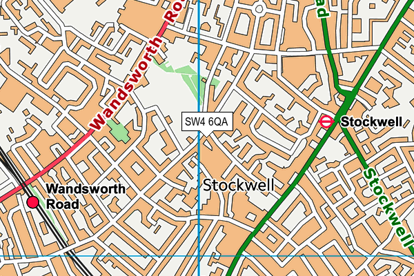 SW4 6QA map - OS VectorMap District (Ordnance Survey)