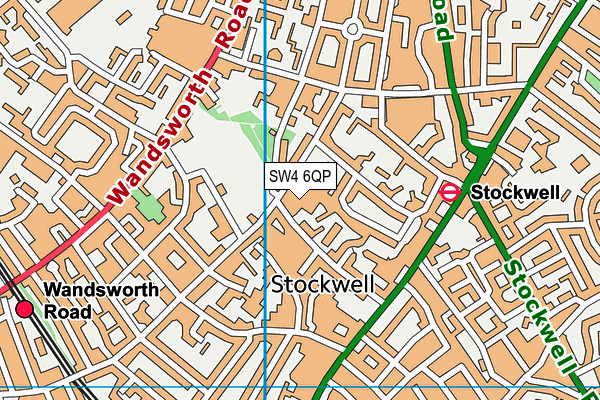 SW4 6QP map - OS VectorMap District (Ordnance Survey)