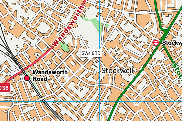 SW4 6RD map - OS VectorMap District (Ordnance Survey)