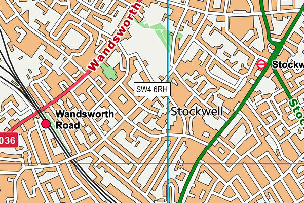 SW4 6RH map - OS VectorMap District (Ordnance Survey)