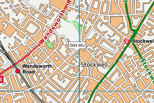 SW4 6RJ map - OS VectorMap District (Ordnance Survey)
