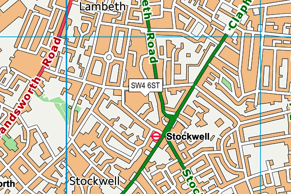 SW4 6ST map - OS VectorMap District (Ordnance Survey)