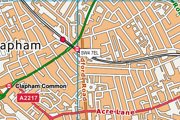 SW4 7EL map - OS VectorMap District (Ordnance Survey)
