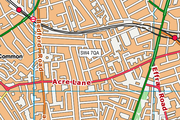 SW4 7QA map - OS VectorMap District (Ordnance Survey)