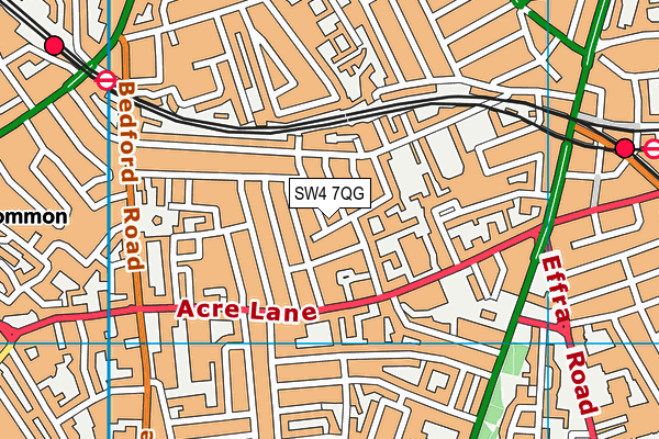SW4 7QG map - OS VectorMap District (Ordnance Survey)