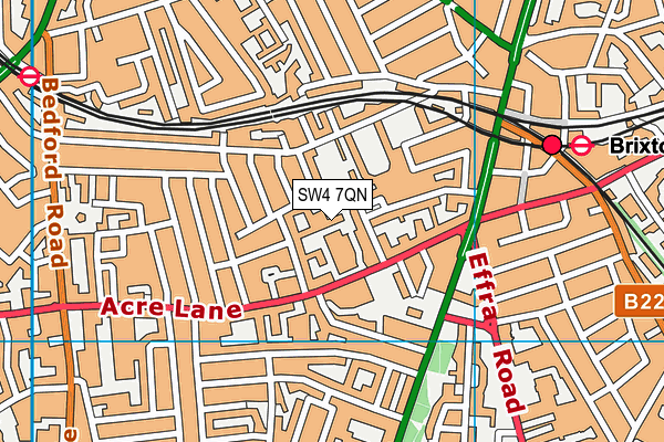 SW4 7QN map - OS VectorMap District (Ordnance Survey)