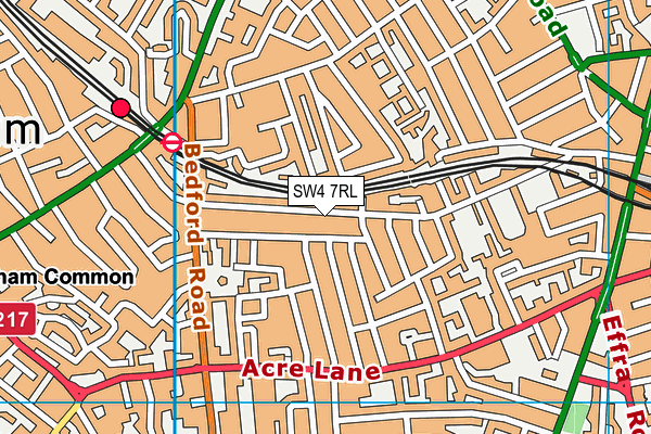 SW4 7RL map - OS VectorMap District (Ordnance Survey)