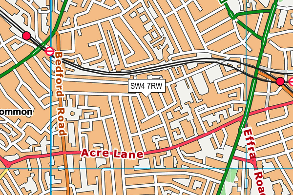 SW4 7RW map - OS VectorMap District (Ordnance Survey)