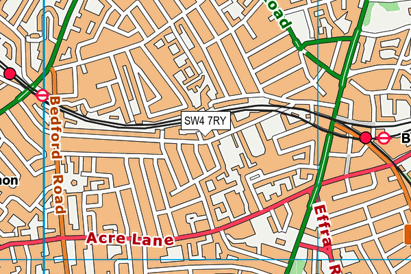 SW4 7RY map - OS VectorMap District (Ordnance Survey)
