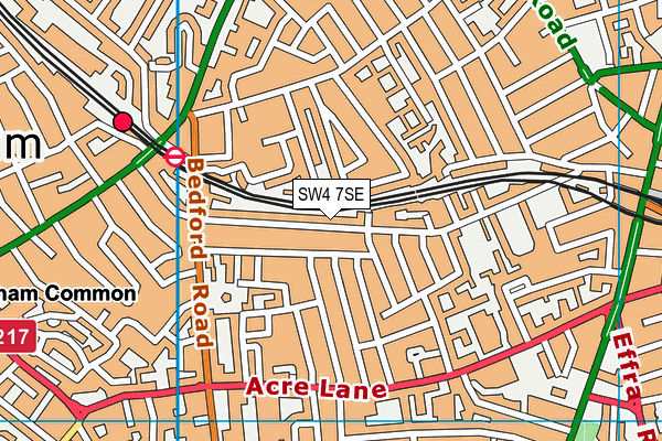 SW4 7SE map - OS VectorMap District (Ordnance Survey)