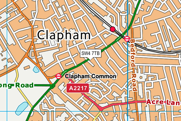 Puregym (London Clapham) map (SW4 7TB) - OS VectorMap District (Ordnance Survey)