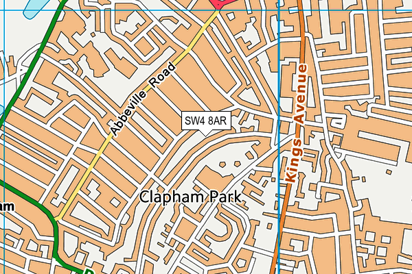SW4 8AR map - OS VectorMap District (Ordnance Survey)
