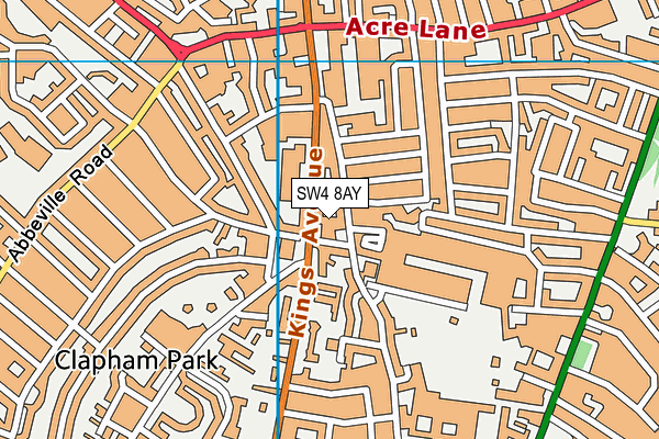 SW4 8AY map - OS VectorMap District (Ordnance Survey)