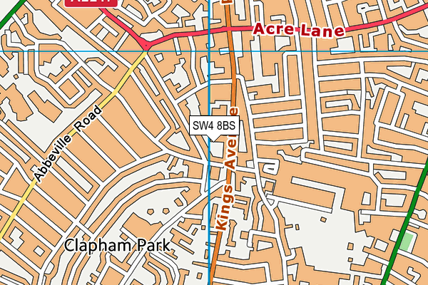 SW4 8BS map - OS VectorMap District (Ordnance Survey)