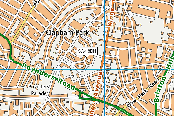 SW4 8DH map - OS VectorMap District (Ordnance Survey)