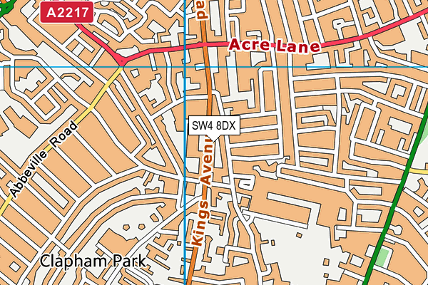 Harris Clapham Sixth Form map (SW4 8DX) - OS VectorMap District (Ordnance Survey)