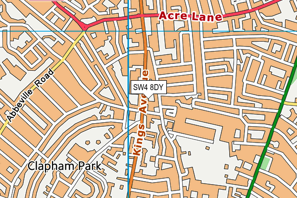 SW4 8DY map - OS VectorMap District (Ordnance Survey)