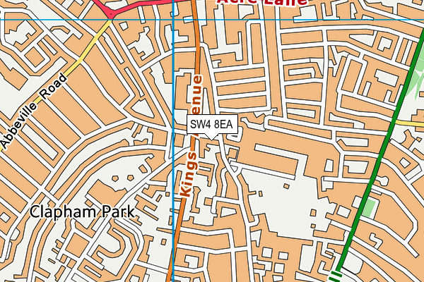 SW4 8EA map - OS VectorMap District (Ordnance Survey)