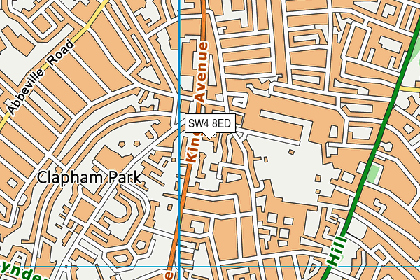 SW4 8ED map - OS VectorMap District (Ordnance Survey)