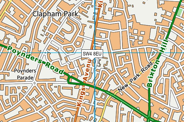 Anytime Fitness (London Clapham South) map (SW4 8EU) - OS VectorMap District (Ordnance Survey)