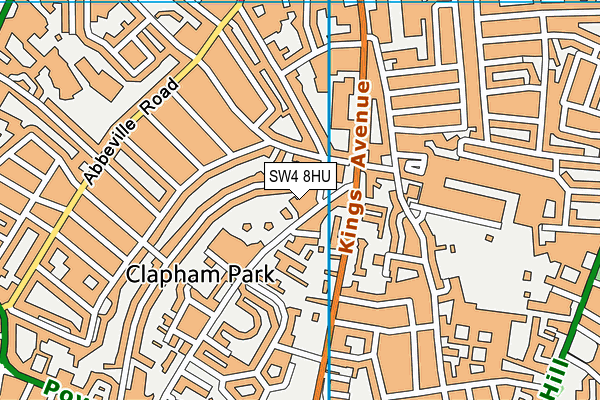 SW4 8HU map - OS VectorMap District (Ordnance Survey)
