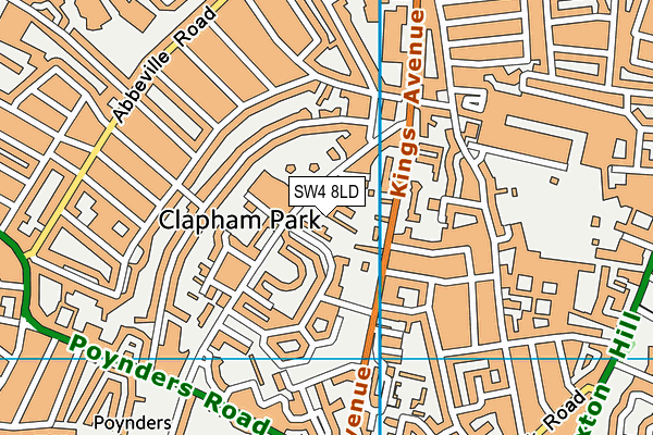 Harris Academy Clapham map (SW4 8LD) - OS VectorMap District (Ordnance Survey)