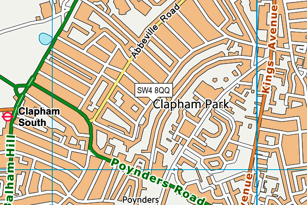 SW4 8QQ map - OS VectorMap District (Ordnance Survey)