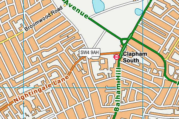 SW4 9AH map - OS VectorMap District (Ordnance Survey)