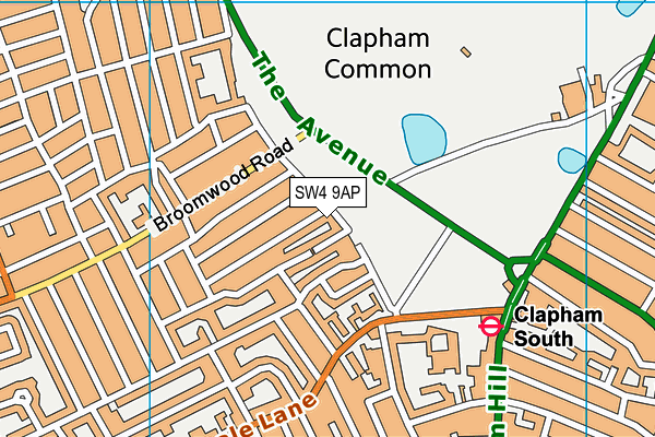 SW4 9AP map - OS VectorMap District (Ordnance Survey)