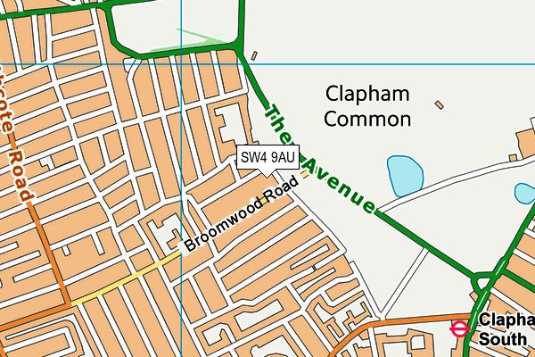 SW4 9AU map - OS VectorMap District (Ordnance Survey)