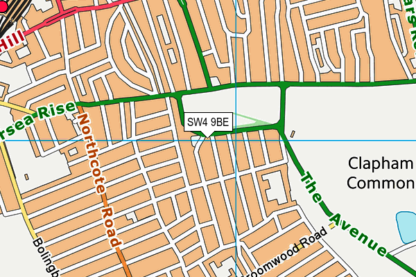 SW4 9BE map - OS VectorMap District (Ordnance Survey)