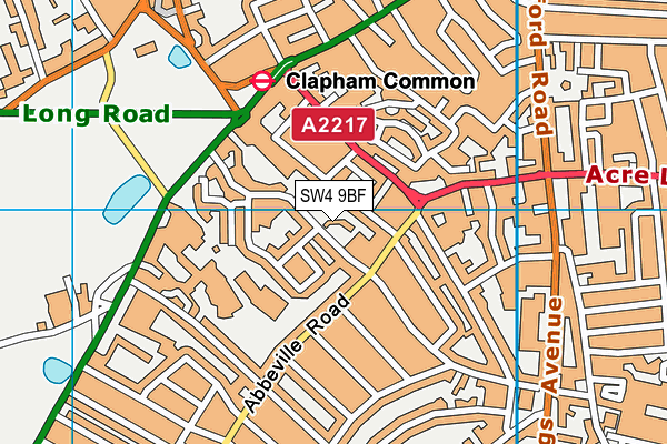 SW4 9BF map - OS VectorMap District (Ordnance Survey)