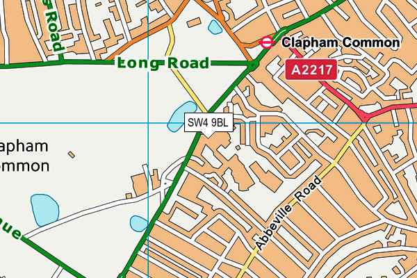 Lambeth College map (SW4 9BL) - OS VectorMap District (Ordnance Survey)