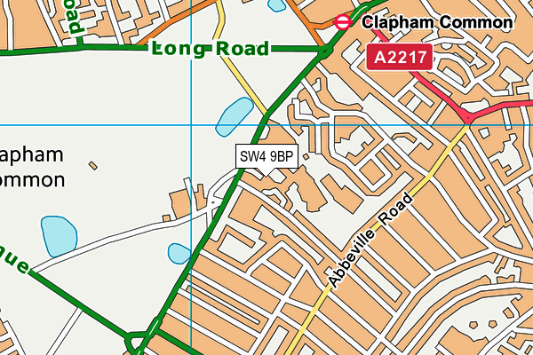 SW4 9BP map - OS VectorMap District (Ordnance Survey)