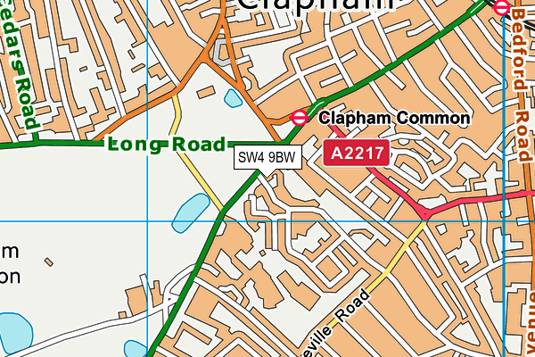 SW4 9BW map - OS VectorMap District (Ordnance Survey)