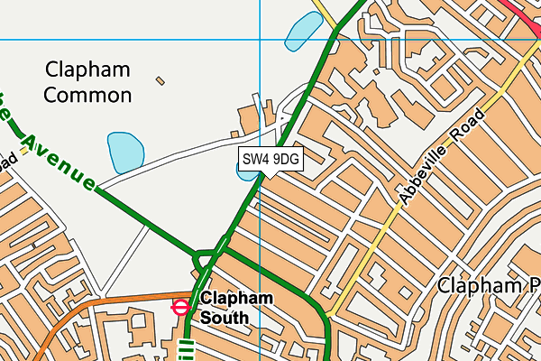 SW4 9DG map - OS VectorMap District (Ordnance Survey)