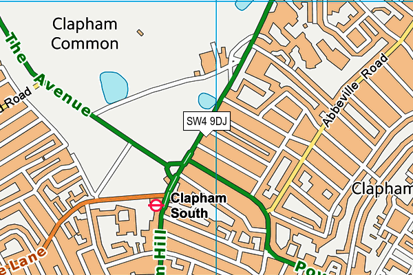 SW4 9DJ map - OS VectorMap District (Ordnance Survey)