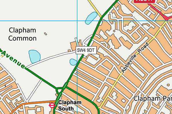 SW4 9DT map - OS VectorMap District (Ordnance Survey)