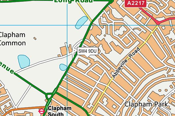 SW4 9DU map - OS VectorMap District (Ordnance Survey)