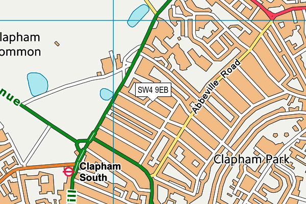 SW4 9EB map - OS VectorMap District (Ordnance Survey)