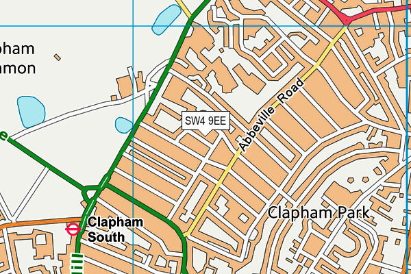 SW4 9EE map - OS VectorMap District (Ordnance Survey)