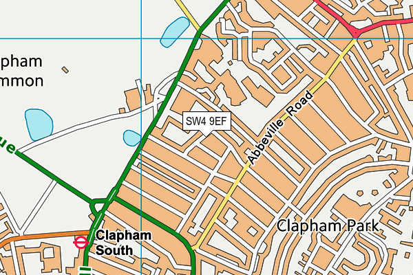 SW4 9EF map - OS VectorMap District (Ordnance Survey)