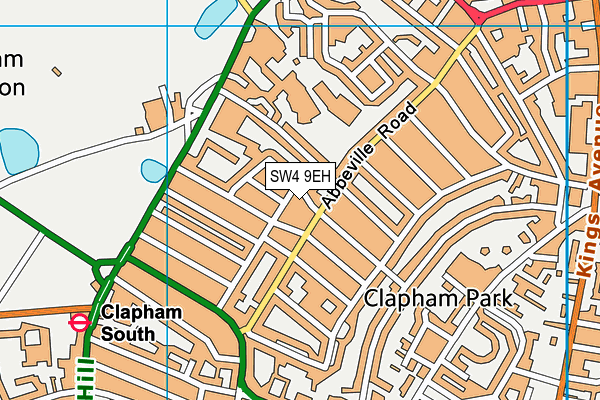 SW4 9EH map - OS VectorMap District (Ordnance Survey)