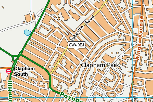 SW4 9EJ map - OS VectorMap District (Ordnance Survey)