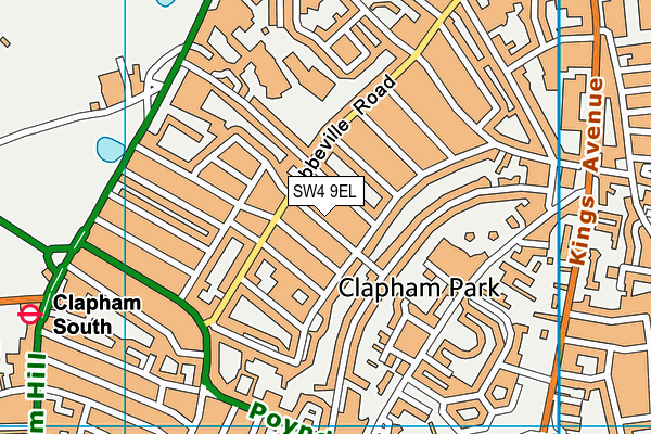 SW4 9EL map - OS VectorMap District (Ordnance Survey)