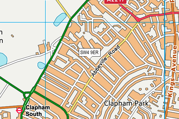 SW4 9ER map - OS VectorMap District (Ordnance Survey)