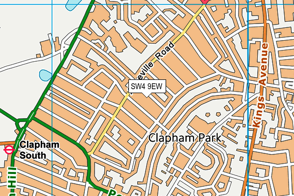 SW4 9EW map - OS VectorMap District (Ordnance Survey)