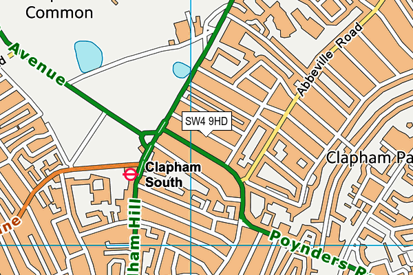 SW4 9HD map - OS VectorMap District (Ordnance Survey)