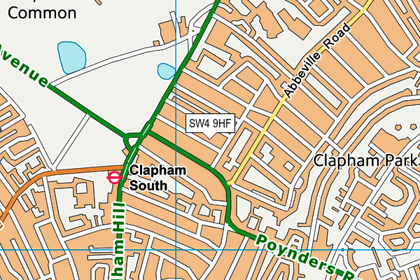 SW4 9HF map - OS VectorMap District (Ordnance Survey)